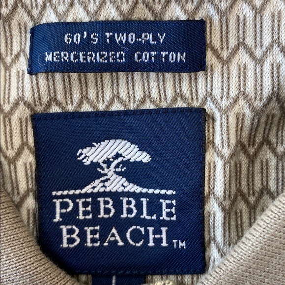 Pebble Beach Mens Tan Golf Polo Large - Picture 5 of 10